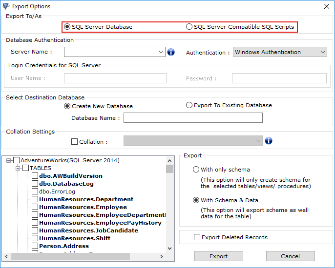 Export MDF file on SQL Server